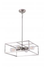  LIT5732 SN+MC - 16" 4X60 W Pendant in Satin Nickel finish with replaceable socket rings in Satin Nickel